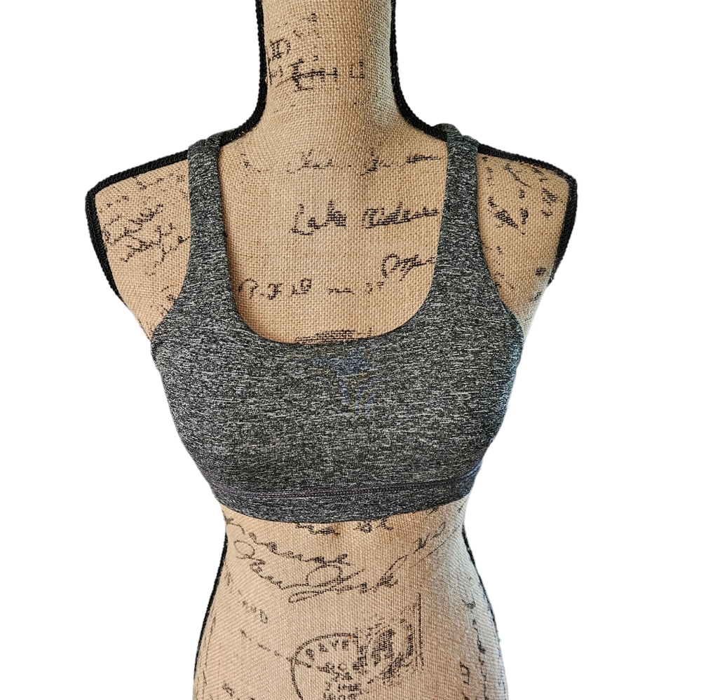 Small Gray Sports Bra with Removable Pads